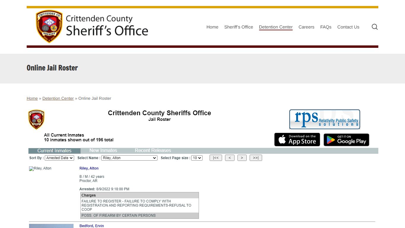 Online Jail Roster - Crittenden County Sheriff’s Department